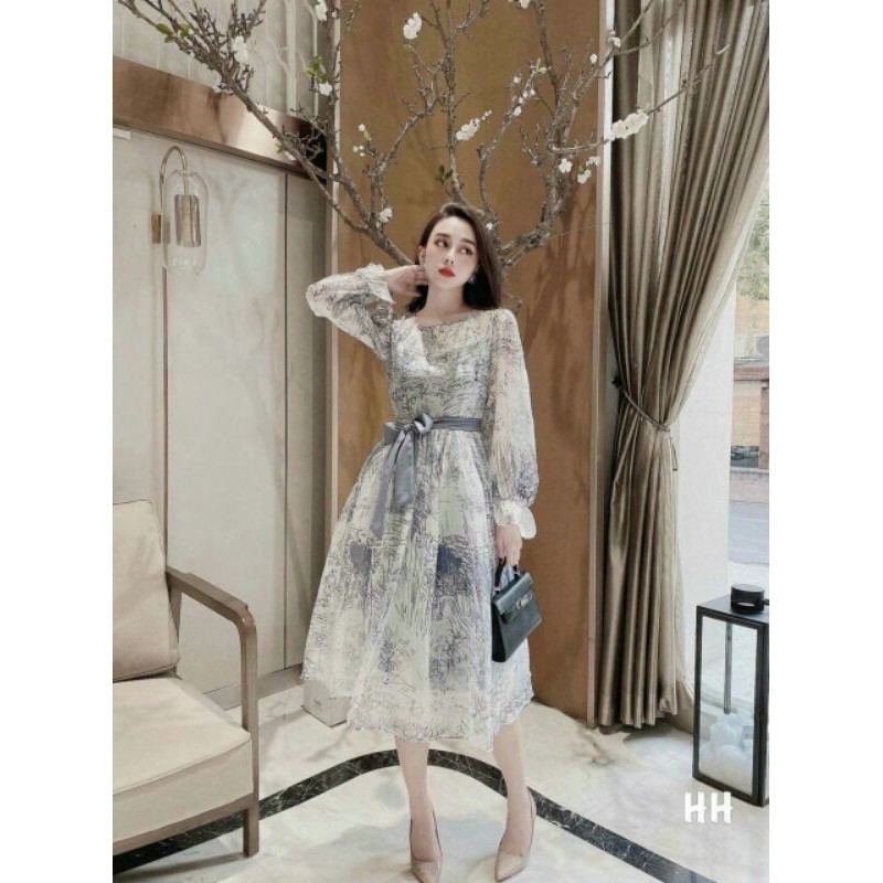 Đầm Bầu Thời Trang Thiết Kế Chất Voan Lụa Hai Lớp Mẫu Mới Dambauxinh-BBA1634