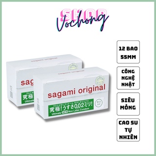 Combo 2h bao cao su sagami 0.02 cao cấp siêu mỏng - 12 chiếc