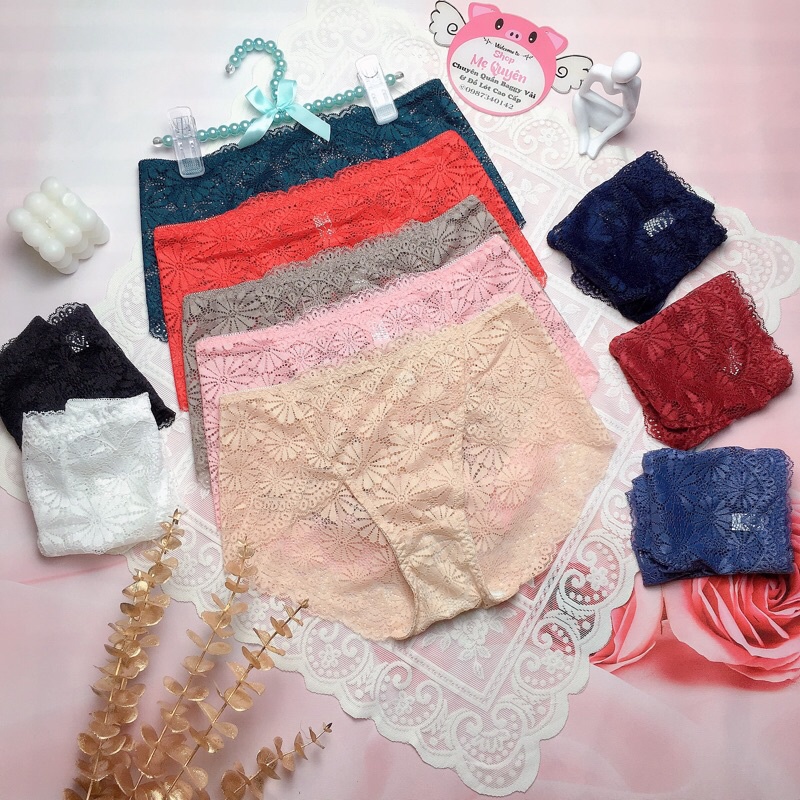 Quần lót nữ ren đùi hoa cúc sexy, không viền cạp cao ôm bụng nâng mông chất ren mềm mướt cho nàng thoải mái cả ngày