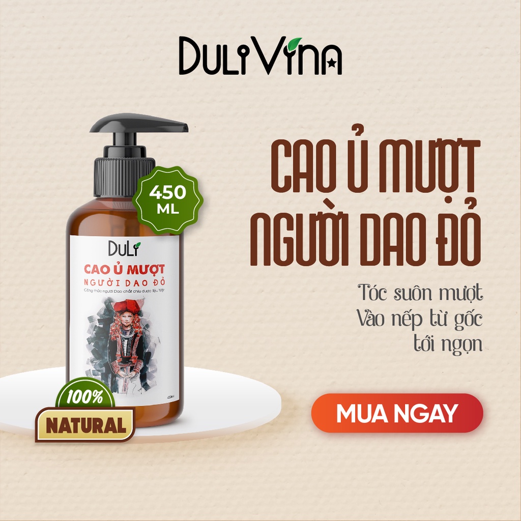 CAO DẦU XẢ THẢO DƯỢC DULIVE NGƯỜI DAO ĐỎ 450ML SUÔN MƯỢT TÓC