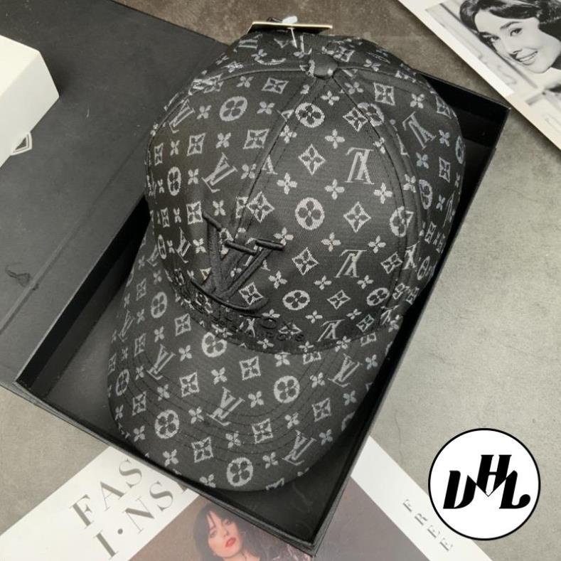 Nón Kết in Thêu Hoạ Tiết LV Full Tem Khoá Gài Thời Trang Nam Nữ