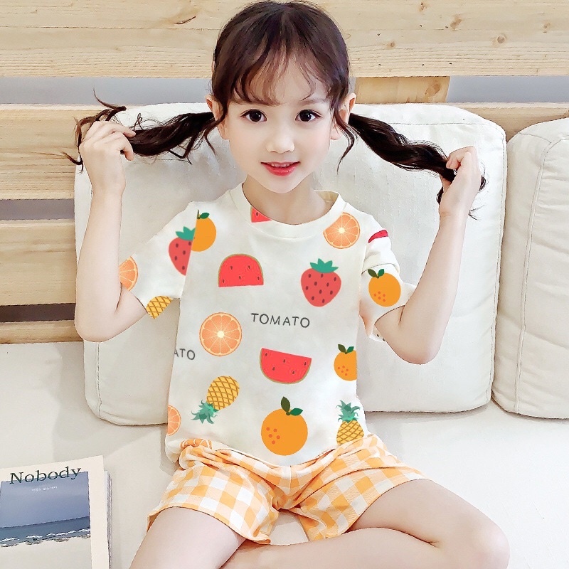 Bộ đồ thun cotton ngắn tay cho bé trai, bé gái đi học, đi chơi, mặc nhà hàng QCCC size đại từ 2-10 tuổi