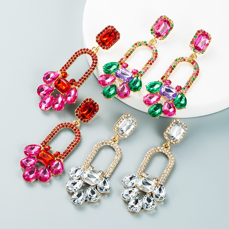 PINKDUDU Bông Tai Dáng Dài Bằng Hợp Kim Hình Hoa Đính Đá Thời Trang Cho Nữ PD745