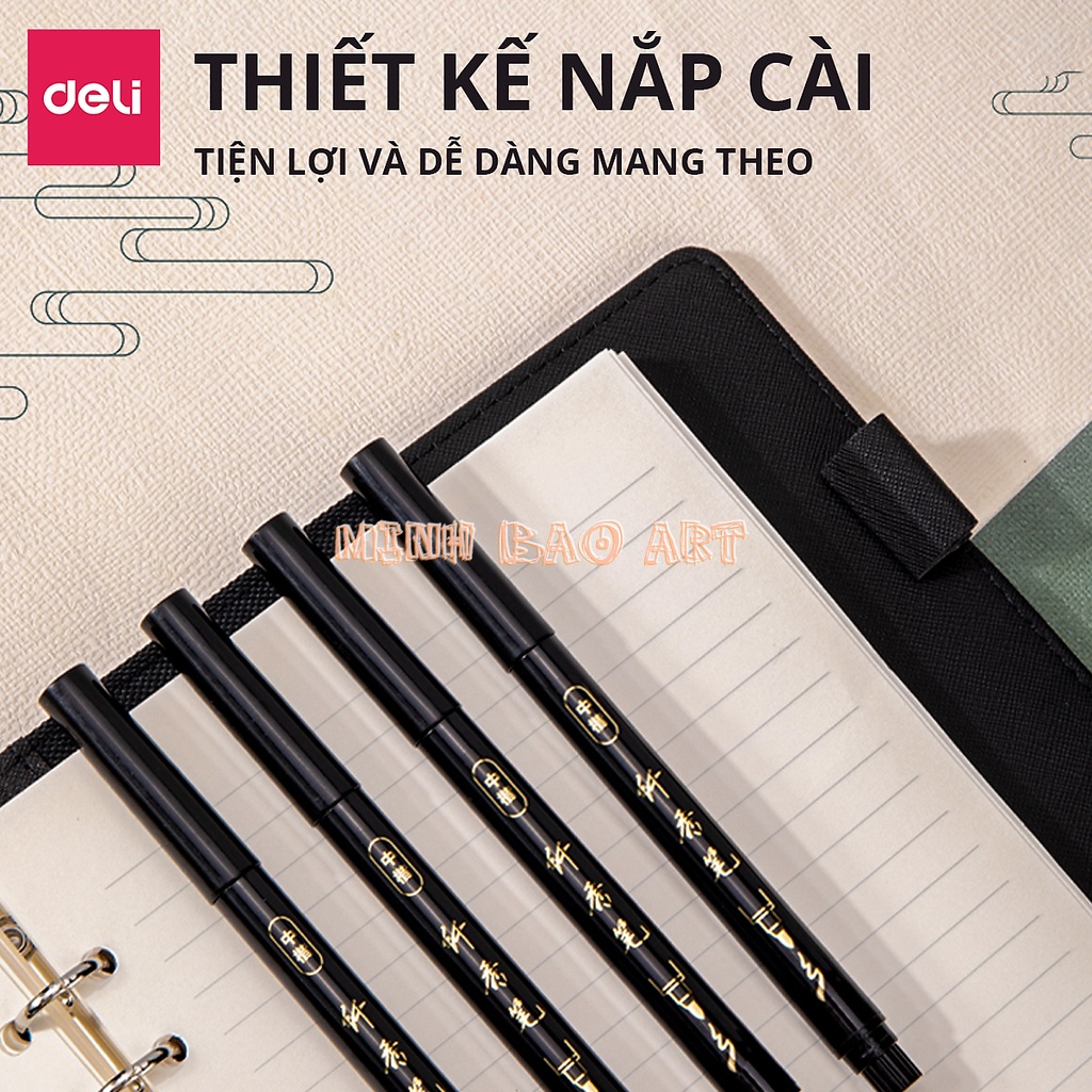 BÚT VIẾT THƯ PHÁP CHỮ HÁN CALLIGRAPHY DELI - BRUSH PEN NHIỀU KÍCH CỠ NGÒI