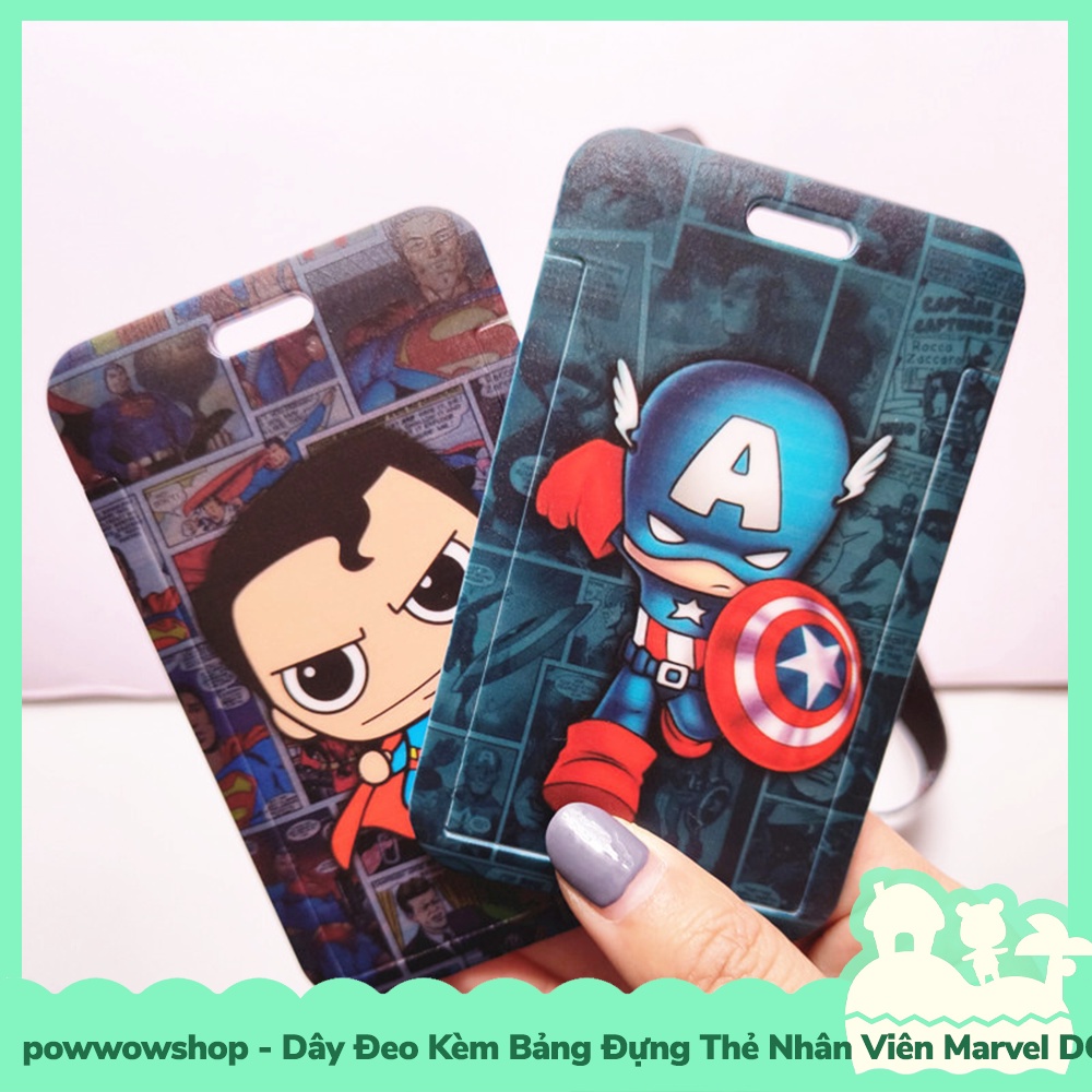 [Sẵn VN - Hỏa Tốc] Dây Đeo Thẻ Bao Thẻ Nhân Viên Nhựa PVC Super Heroes Siêu Anh Hùng Marvel DC