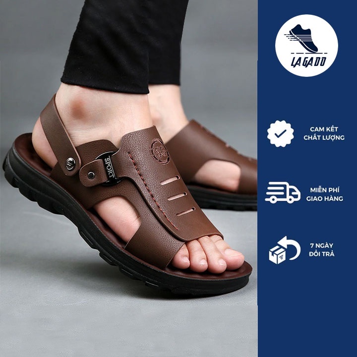 Dép Da Nam Thời Trang Đế Cao Su Đúc Nguyên Khối Cao Cấp - DÉP L7