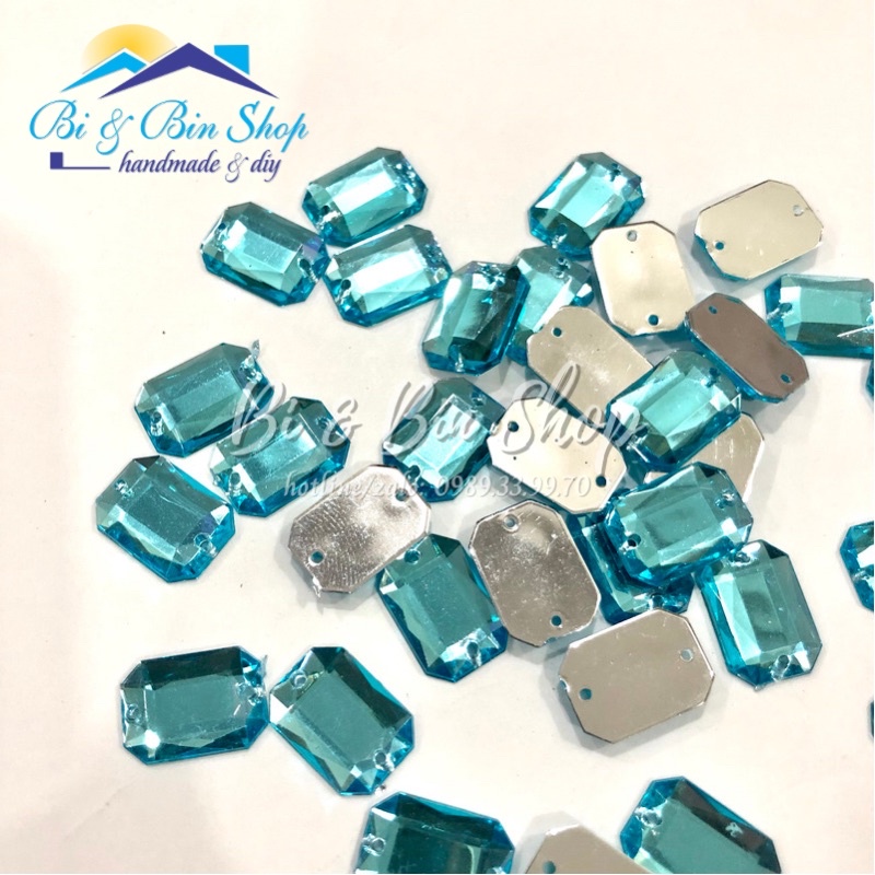 Đá Kết Chữ Nhật Đính Kết Trang Phục Thời Trang, Làm Phụ Kiện Handmade