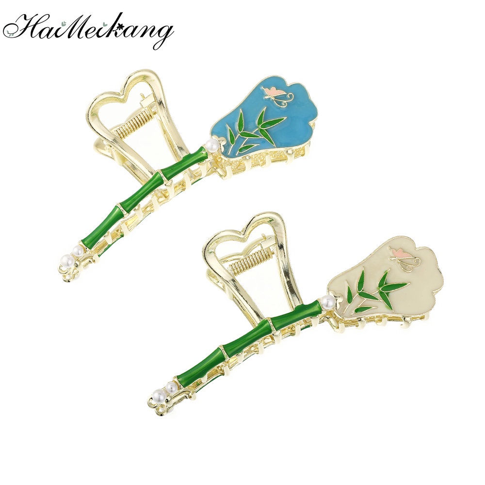 Kẹp tóc HAIMEIKANG bằng kim loại đính hạt giả ngọc trai thời trang