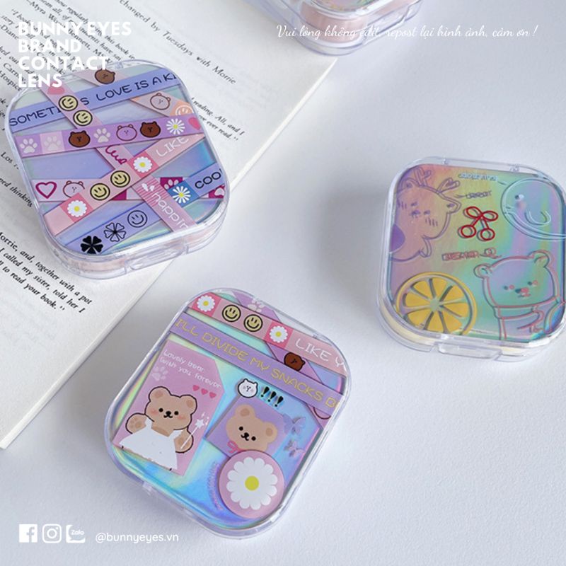 Khay Gương Hologam BUNNY EYES Kèm Dụng Cụ Đeo Lens