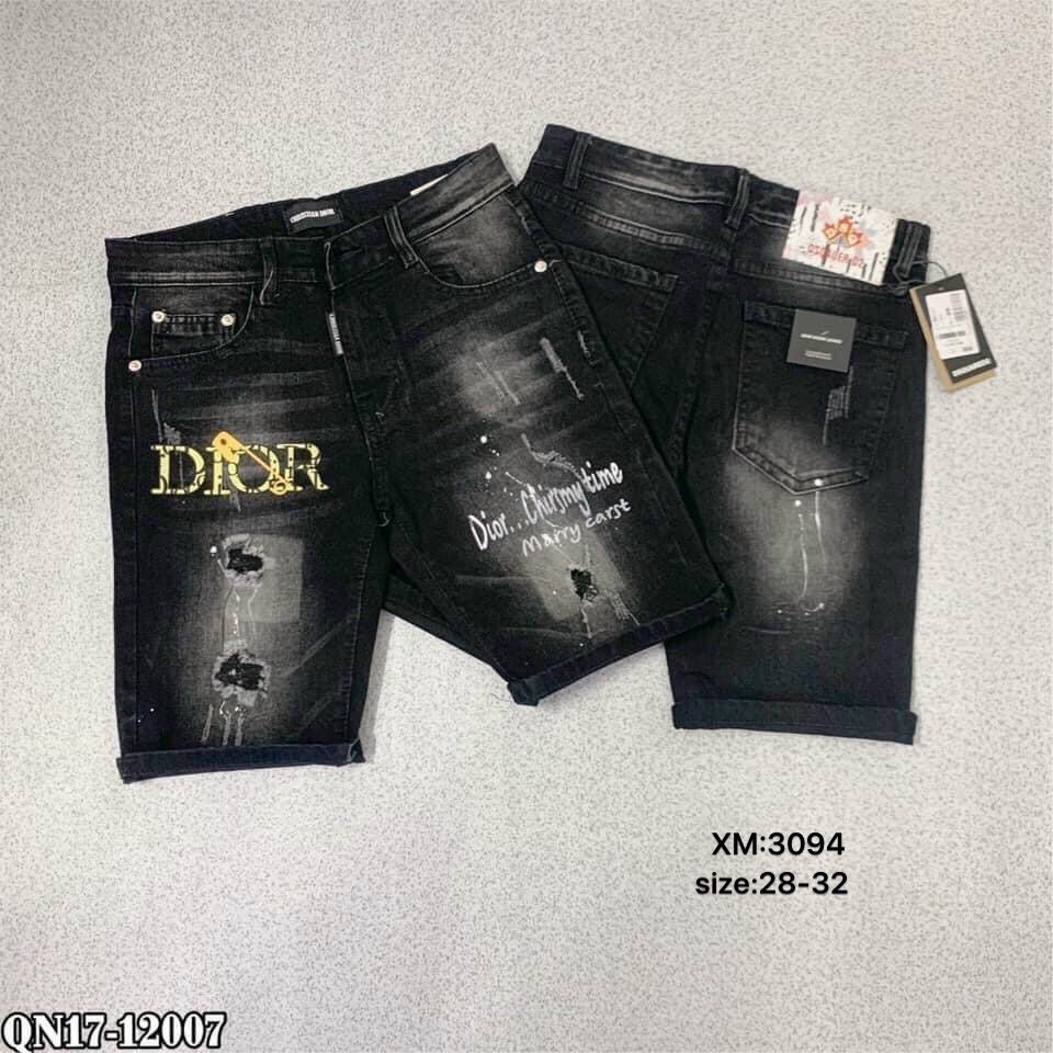 Quần short jean nam cao cấp quần short chất bò short ngắn thêu vải dày đẹp chuẩn như hình phong cách hàn quốc
