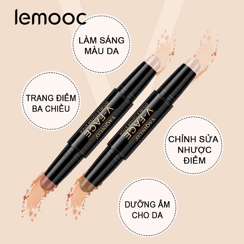 [Hàng mới về] Thỏi kem che khuyết điểm và phấn bắt sáng hai đầu tiện dụng