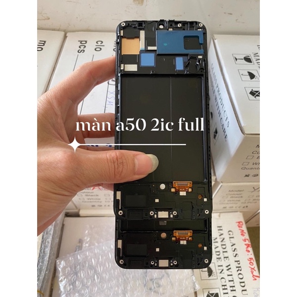 Màn hình Samsung A50/A50S/A30 liền khung (Oled 2ic) ĐEN (có vân tay)