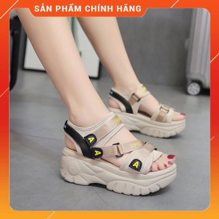 Giày Sandal Đế Bánh Mì, Quai Ngang Dán, Đế Cao 5cm S116 -kjn1