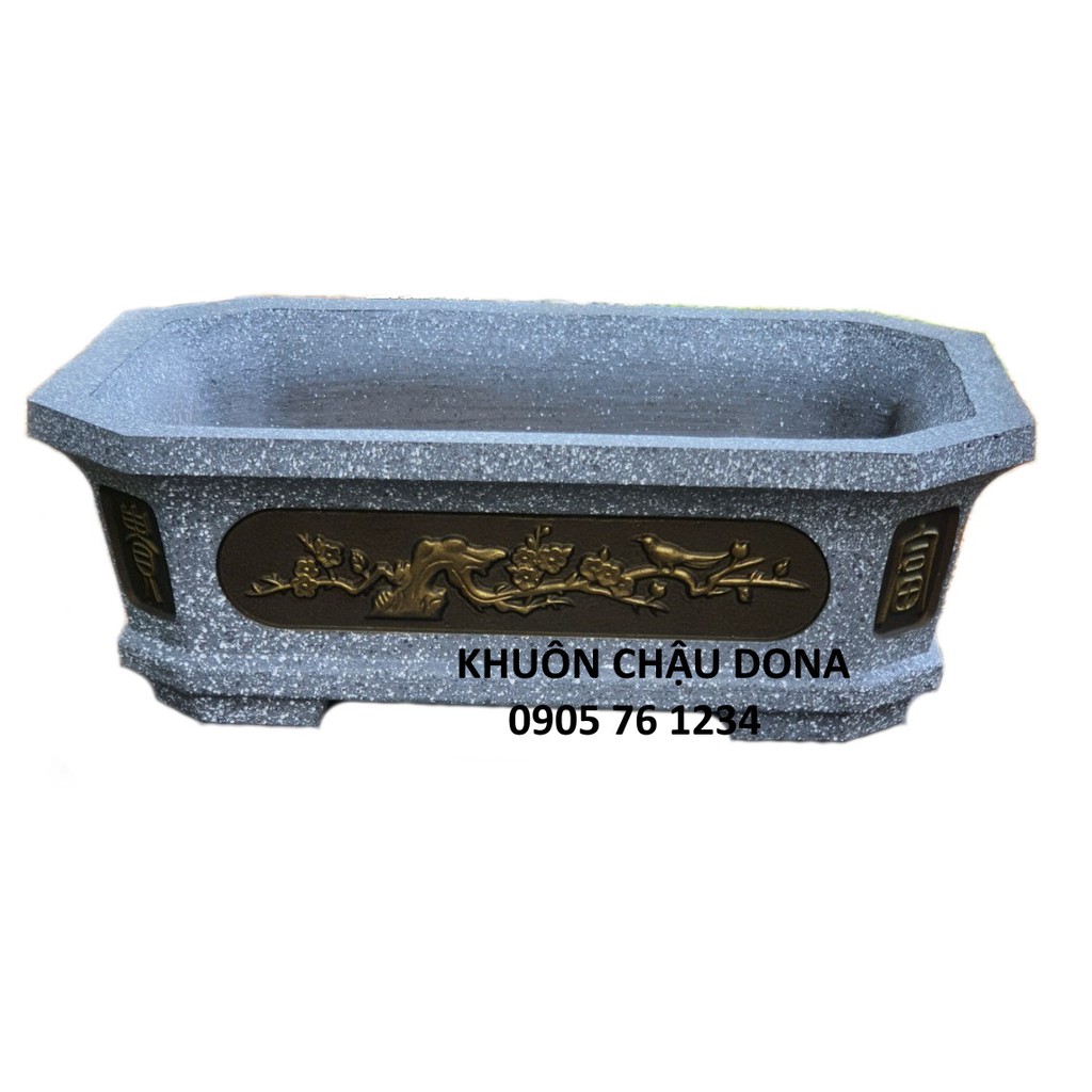 Khuôn Đúc Chậu Cảnh ABS Chữ Nhật Vát Góc Dài 55 -Rộng 38 - Cao 20 cm