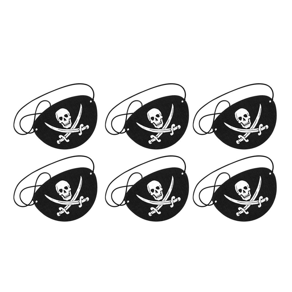 Set 6 Miếng Dán Mắt Kính Hóa Trang Cướp Biển / Sinh Nhật / Halloween / Giáng Sinh Cho Bé