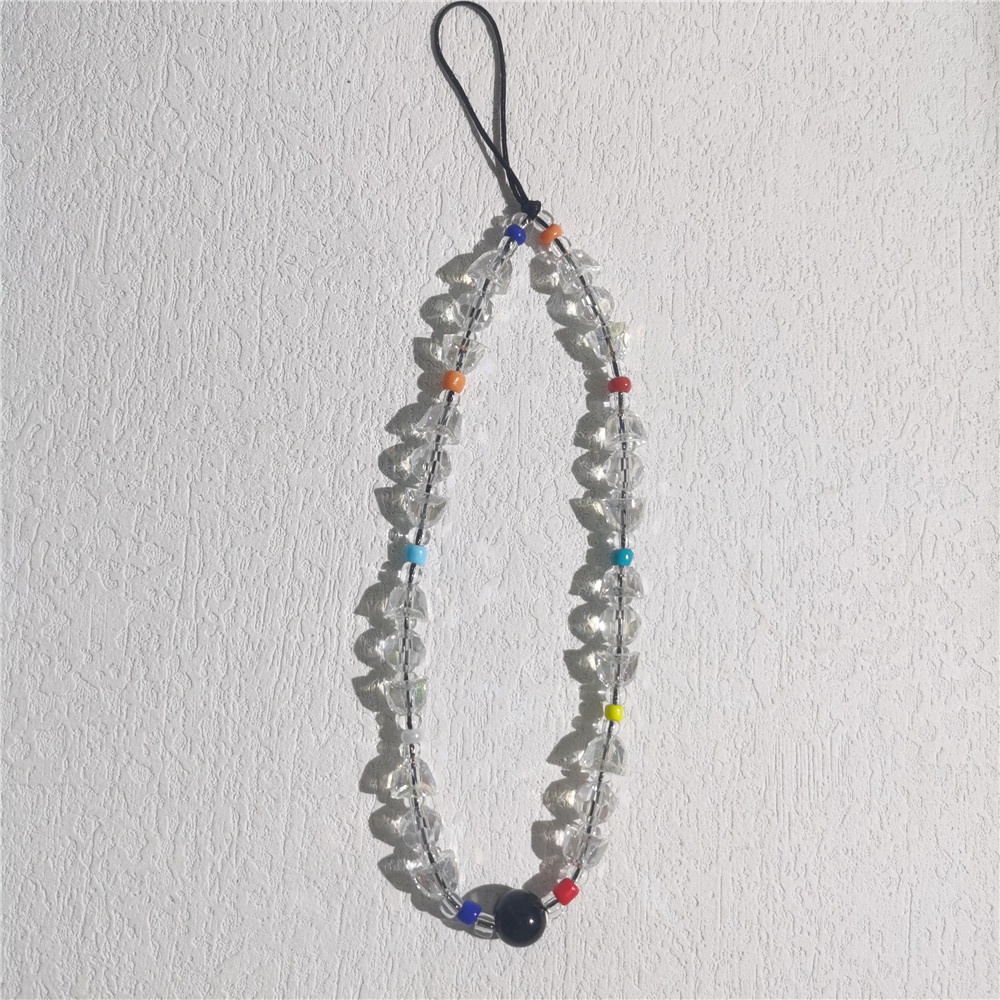 Ốp Điện Thoại Acrylic Pha Lê Chống Thất Lạc Có Dây Đeo Dạng Chuỗi Hạt Pha Lê