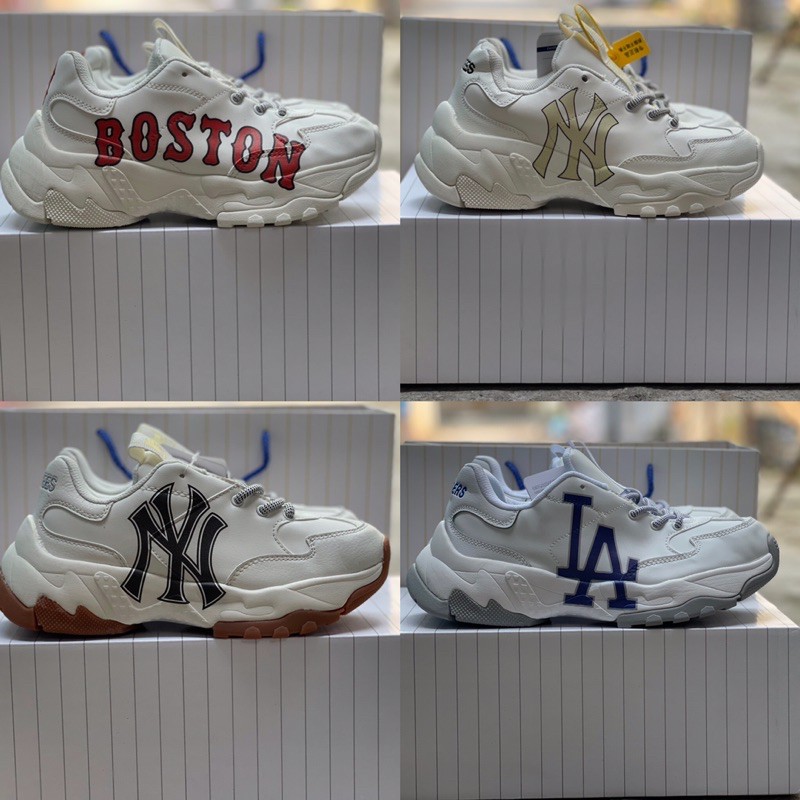 [ HÌNH TỰ CHỤP THẬT+ FULL BOX PHỤ KIỆN] Giày Thể Thao Sneaker Nam Nữ Độn Đế NY Chữ Đen ,NY Chữ Vàng , LA , Boston