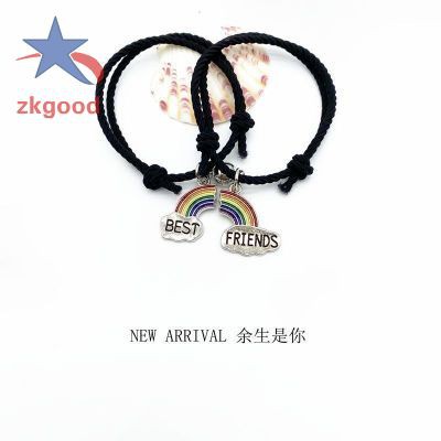 Vòng Đeo Tay Nam Châm Cá Tính Cho Cặp Đôi Phối Mặt Hình Rainbow Phi Hành Gia Thời Trang Phong Cách Retro Hàn Quốc | BigBuy360 - bigbuy360.vn
