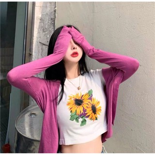 Áo thun crop hoa