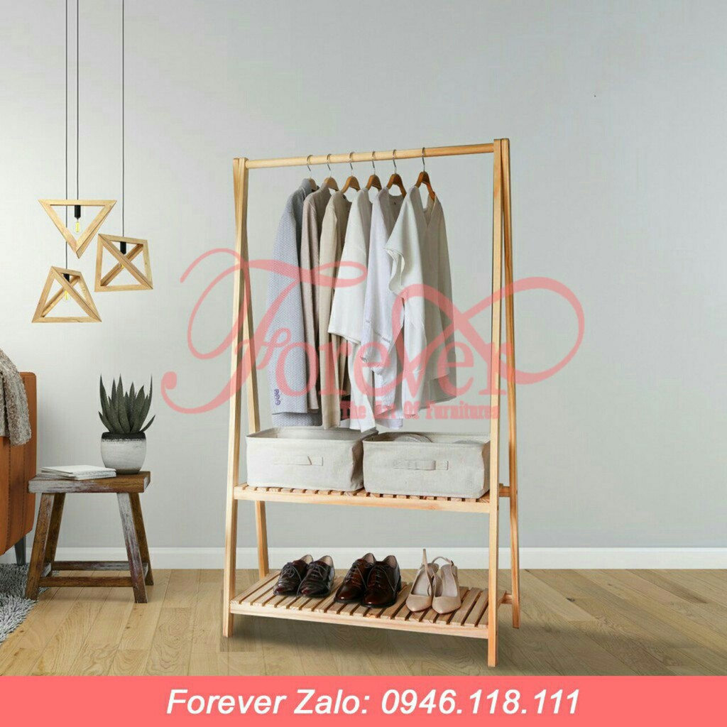 Giá treo quần áo chữ A 2 tầng gỗ thông nhập khẩu Newzealand - Nội Thất Nghệ Thuật Forever | BigBuy360 - bigbuy360.vn