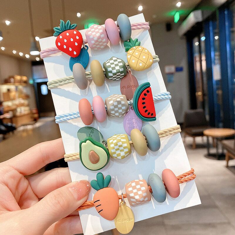 Cột tóc hàn quốc trái cây kèm 4 hạt màu Tiluca COT07