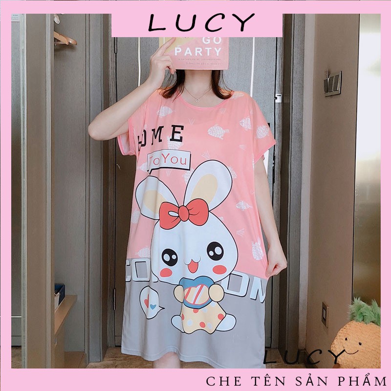 Váy ngủ cotton cute lucy, hình ảnh dễ thương, dáng rộng mặc rất thoải mái