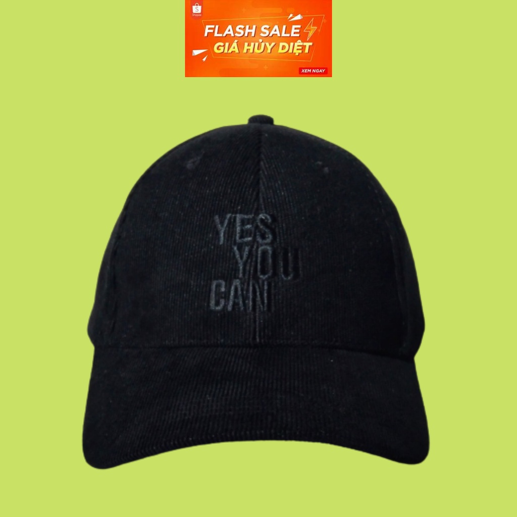 Mũ lưỡi trai ❤️ Nón kết thêu chữ YES YOU CAN phong cách unisex phù hợp cho cả nam lẫn nữ