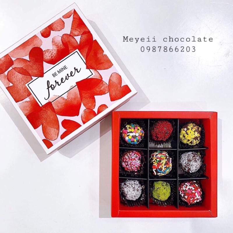 SOCOLA VALENTINE 2022 - mẫu 9 viên ( kèm túi giấy+thiệp )