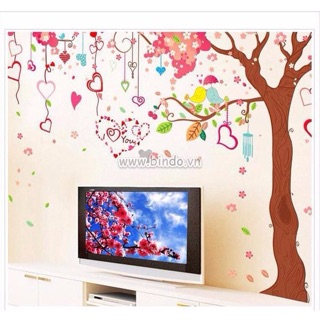 Decal cây hồng trái tim