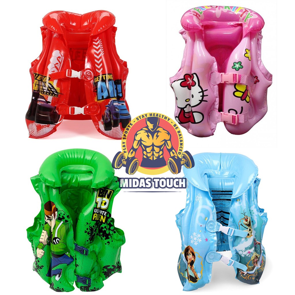 Áo phao bơi bơm hơi cho bé trai bé gái 10-30 kg  nhiều màu sắc hình hoạt hình dễ thương bắt mắt