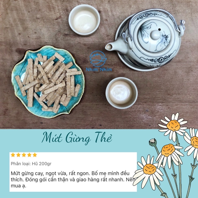 Mứt Gừng Thẻ Nguyên Chất Làm Thủ Công Từ Gừng Sẻ Và Đường Thô Không Chất Bảo Quản