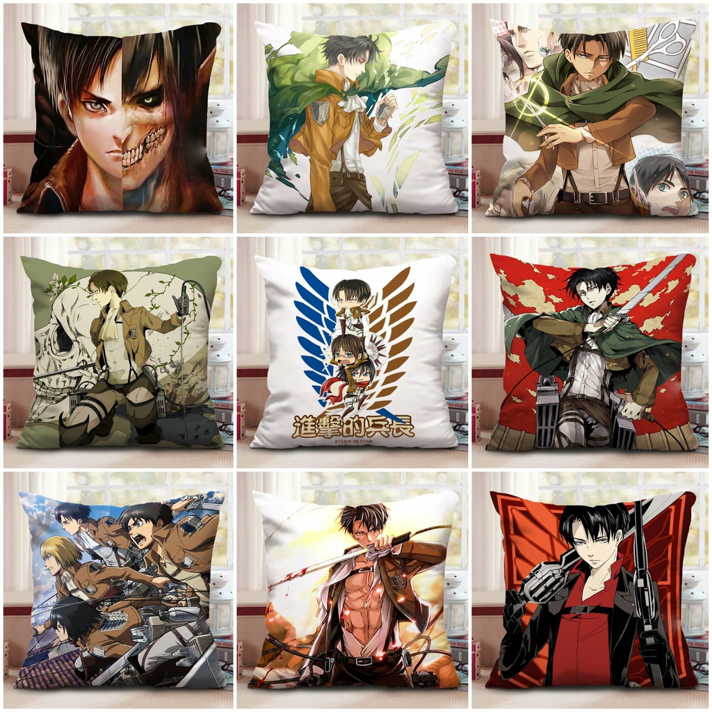 ( mẫu ngẫu nhiên ) Gối in hình ATTACK ON TITAN ĐẠI CHIẾN TITAN chibi anime xinh xắn tiện lợi chất đẹp