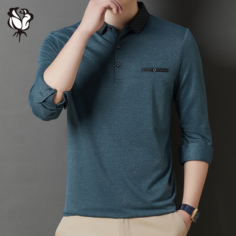 Áo thun polo tay dài cổ điển cao cấp cho nam