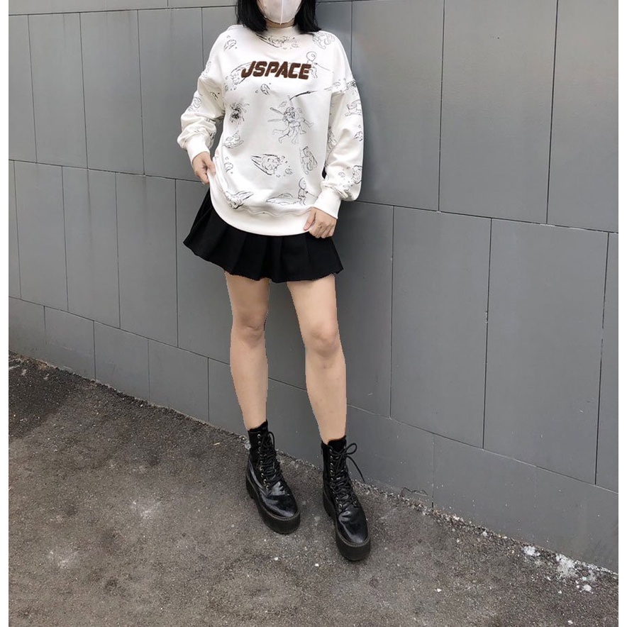 Áo Sweater trắng JSPACE họa tiết