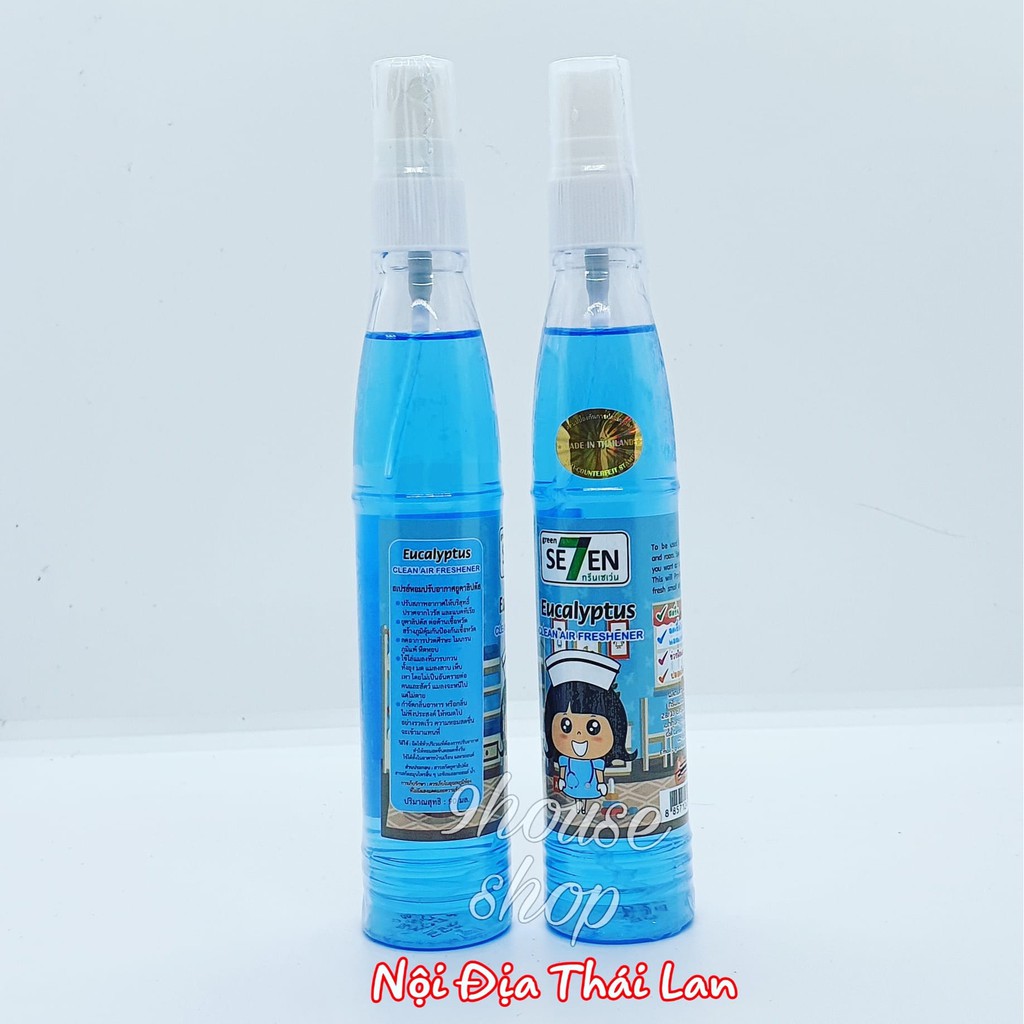 01 Xịt Khuynh Diệp Làm Sạch Không Khí Green Se7en (Eucalyptus Clean Air Freshener) Thái Lan 90ml