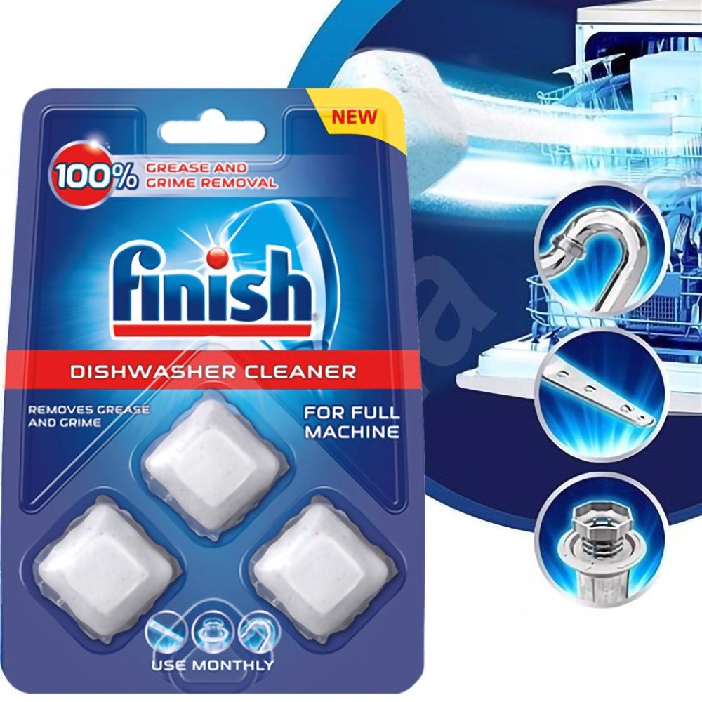 Vỉ 3 viên vệ sinh máy rửa chén bát Finish - Chính hãng