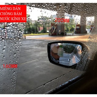 Combo 4 miếng dán chống bám nước gương chiếu hậu và kính hông ô tô