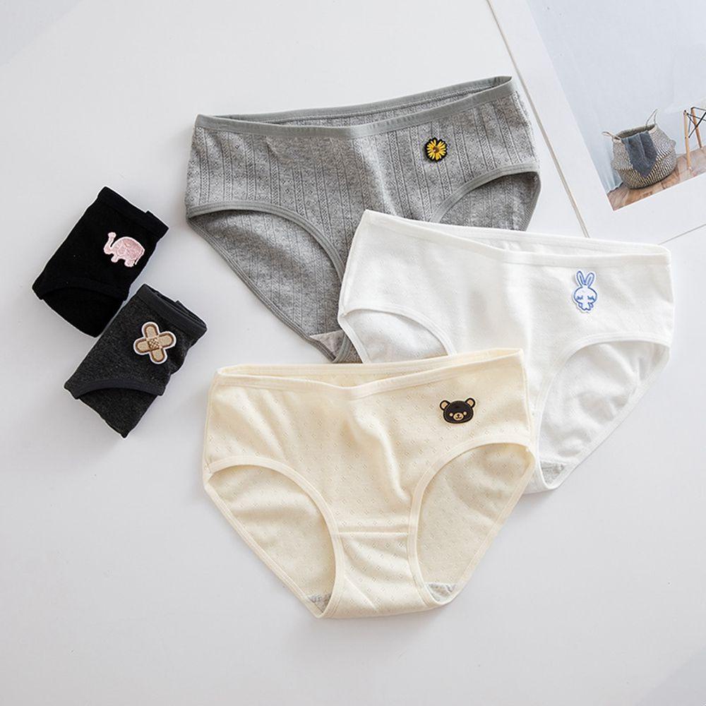 OCEANMAP Quần Lót Cotton Mềm Mại Co Giãn In Họa Tiết Gấu Dễ Thương Cho Nữ