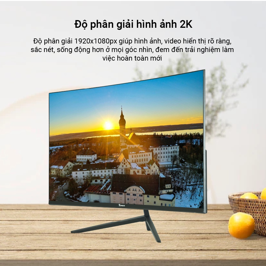Màn hình máy tính cong Full Viền - 27 inch 75Hz Tomko T272FC , Mới 100% chính hãng - TOMKO