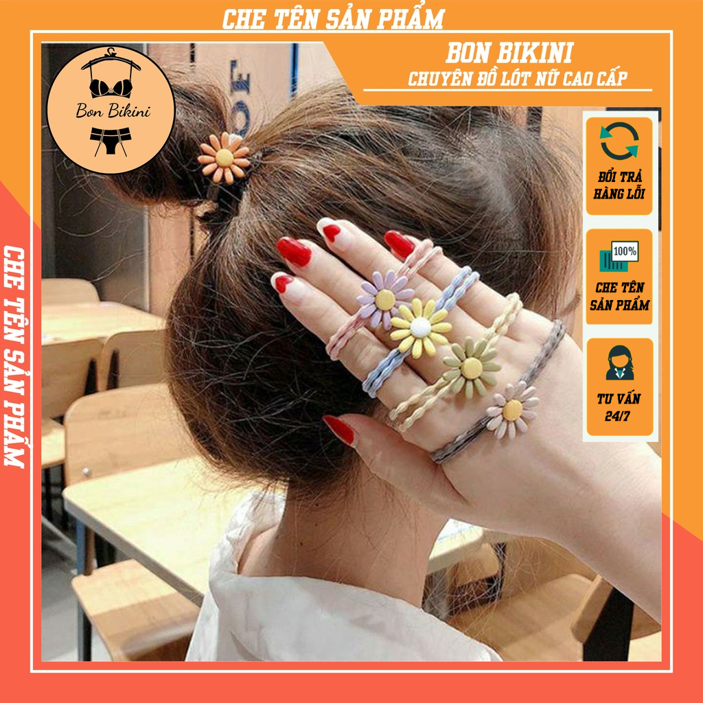 Dây Cột Tóc hoa cuc Co Giãn Phong Cách Hàn Quốc Xinh Xắn Cho Nữ