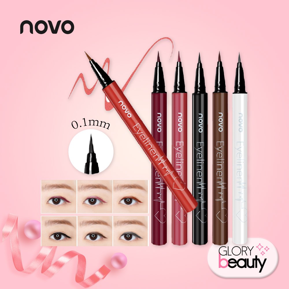(hàng Mới Về) Bút Kẻ Mắt Novo 6 Màu Tùy Chọn Chống Nước Không Phai Tiện Dụng