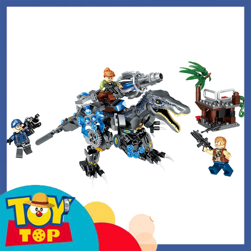 Đồ chơi lắp ráp ghép công viên khủng long máy với vũ khí tấn công nổi loạn xếp hình PRCK 69029 với 368 mảnh