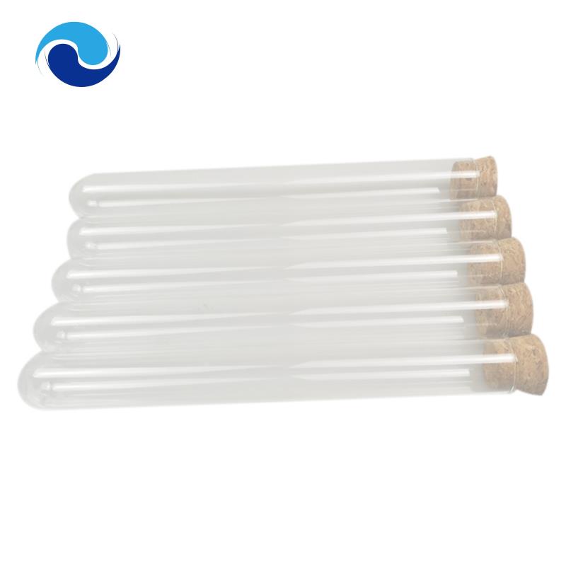 Bộ 50 Ống Nghiệm Nhựa 20x150mm 30ml Kèm Nút Bần Trong Suốt