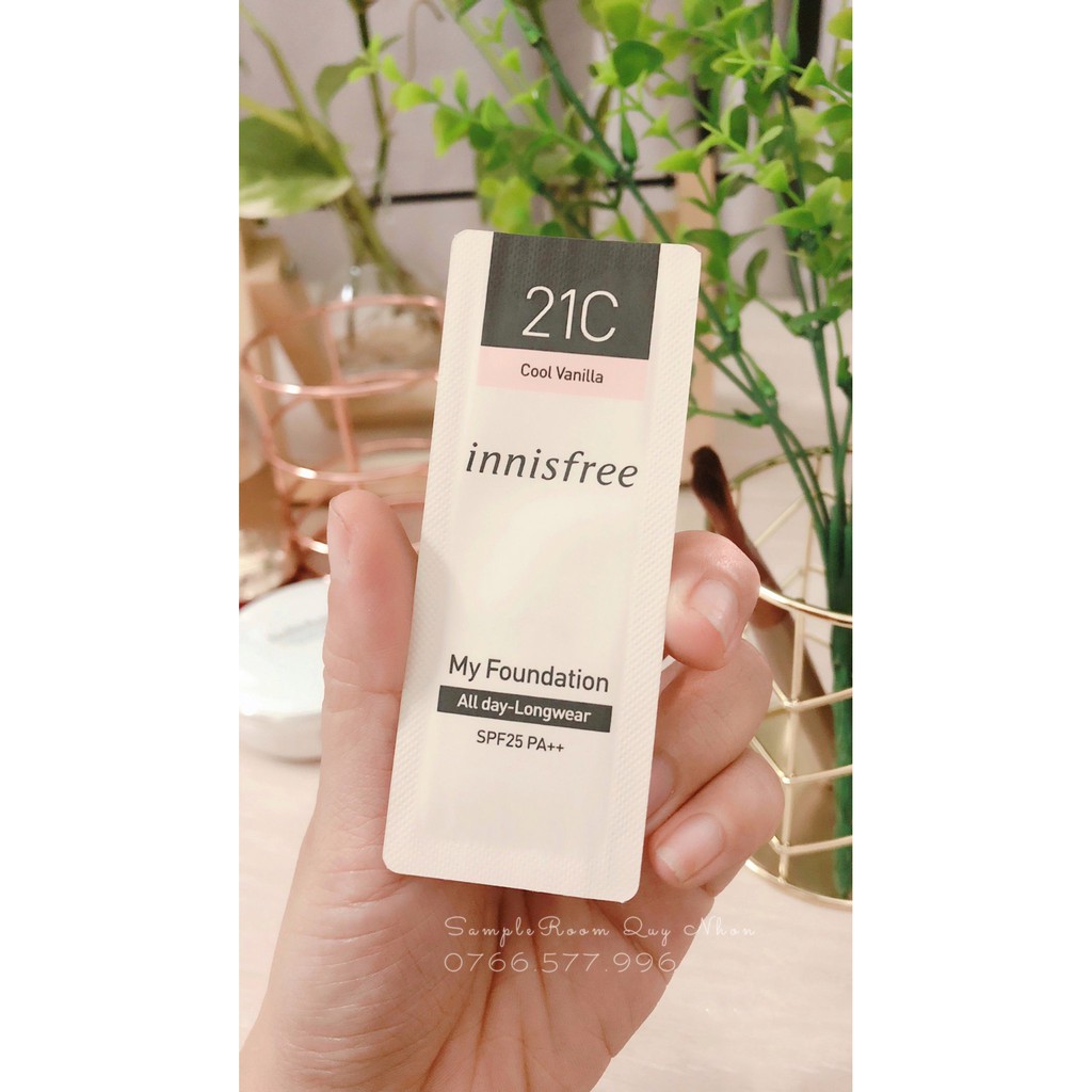 Sample Kem Nền Kiềm Dầu Innisfree My Foundation 21N All Day-Longwear 1ml