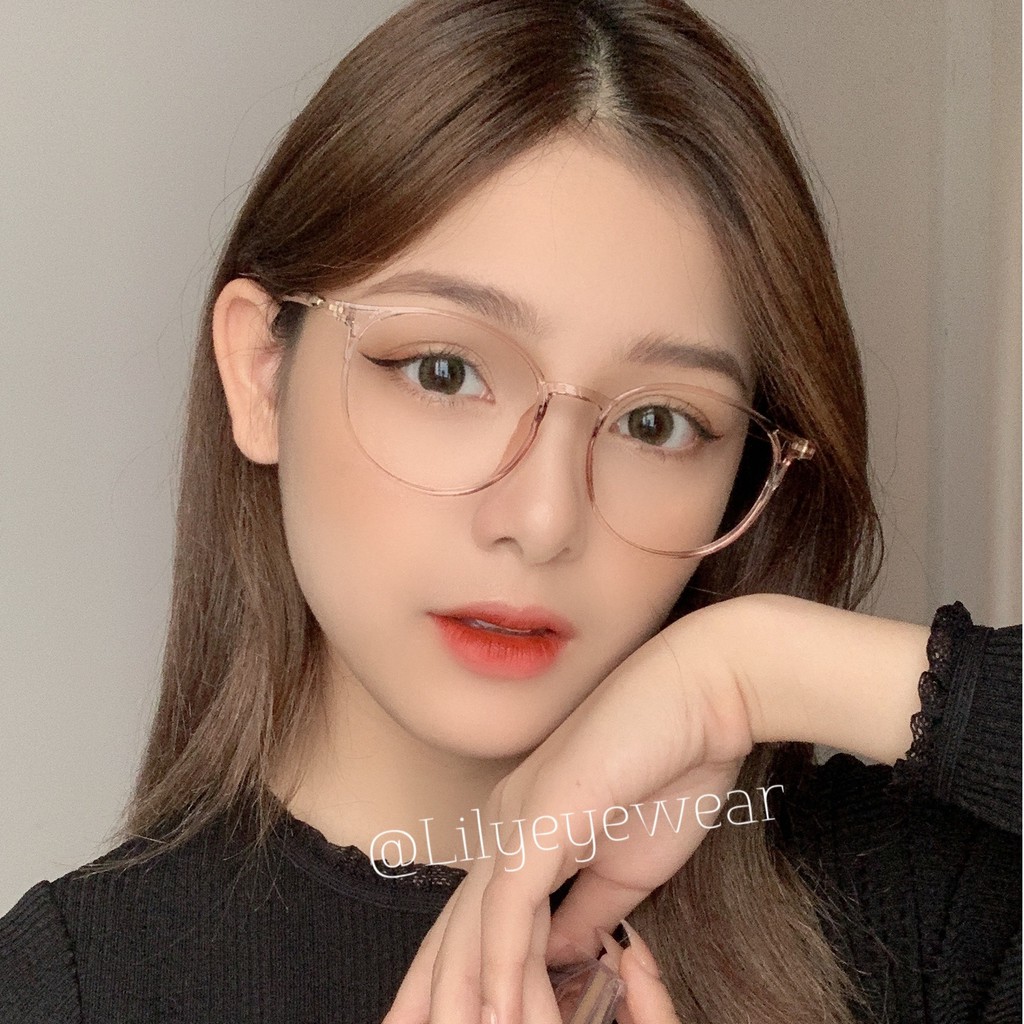Gọng kính mắt tròn nam nữ Lilyeyewear chất liệu nhựa dẻo thanh mảnh nhẹ nhàng 52313
