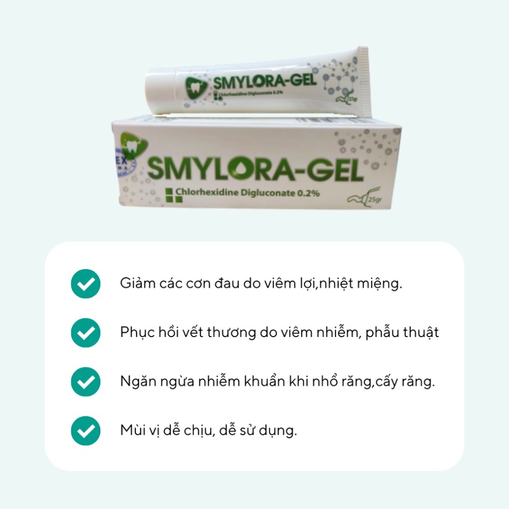 Gel Bôi Viêm Lợi SMYLORA-GEL Giảm Và Ngăn Ngừa Các Tác Nhân Gây Nhiệt Miệng,Viêm Lợi,Viêm Chân Răng,Sâu Răng,Hôi Miệng