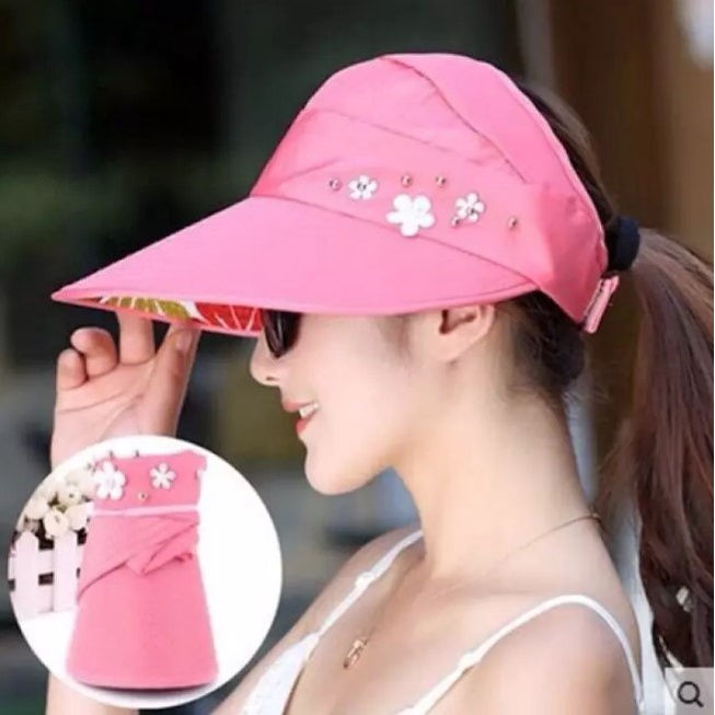Mũ đính đá chống nắng thời trang, mũ rộng vành đính ngọc chống nắng thích hợp đi biển.