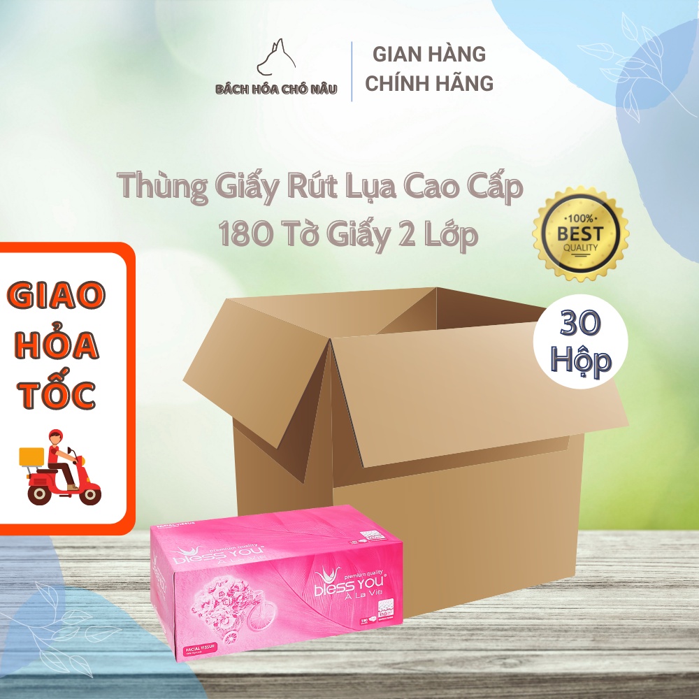 Thùng 30 Hộp Giấy Rút Lụa Bless You À La Vie 180 Tờ/ Hộp Giấy 2 Lớp Cao Cấp Tiết Kiệm cho Gia Đình[Hàng Mới Chính Hãng]