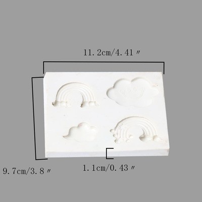 Khuôn silicon tạo hình đám mây cầu vồng 3d làm xà phòng/ nến trang trí bánh