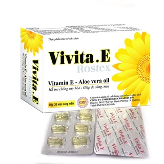 [Hộp 30] Viên uống đẹp da Vitamin E 4000mcg, tinh dầu lô hội làm đẹp da, chống lão hóa – viên Vivita E